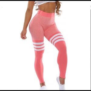 NWT Bombshell thigh high sock leggings peach